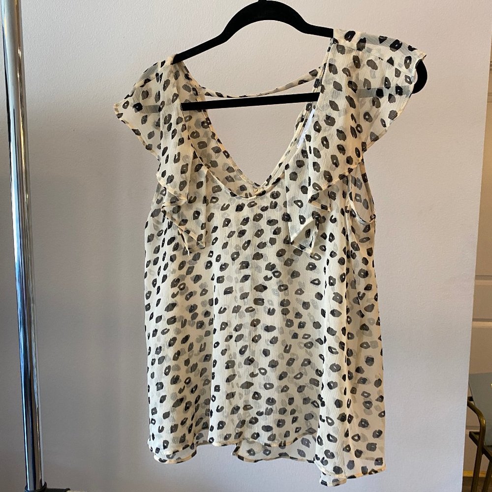 Bcbgeneration Leopard Print Low Back Ruffle Top - image 3